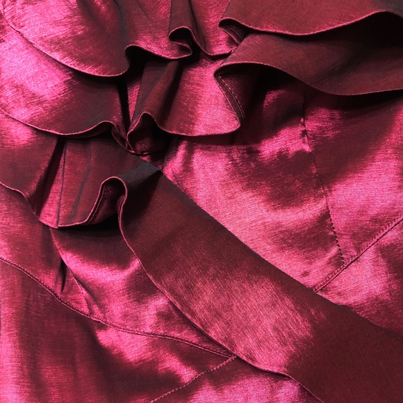 Satin Ruffle One Shoulder Mini Dress - Picture 4 of 4